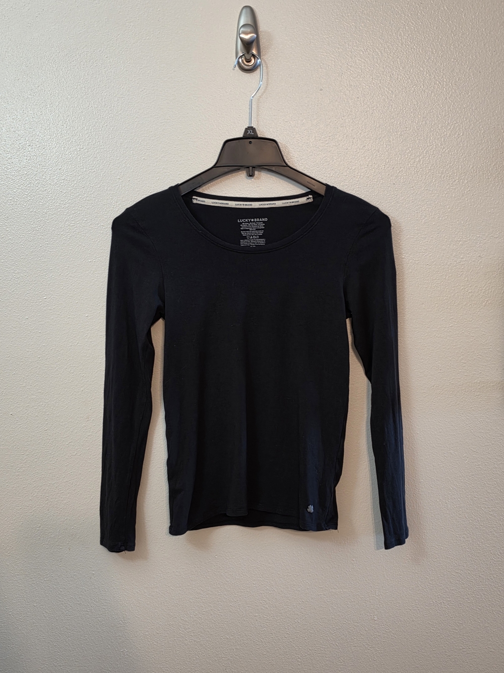Lucky Brand Black Long Sleeve Scoop Neck Tee - Slim Fit